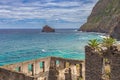 Ruins of the fishing village Calhau at Sao Jorge, Madeira Royalty Free Stock Photo