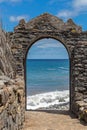 Ruins of the fishing village Calhau at Sao Jorge, Madeira Royalty Free Stock Photo