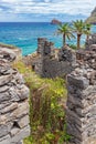 Ruins of the fishing village Calhau at Sao Jorge, Madeira Royalty Free Stock Photo