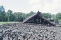 Gas chamber ruins, Auschwitz-Birkenau, concentration camp. Poland