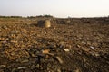 The ruins of a former well seen in during drought