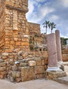 Ruins of a fort built during the crusaders time in Cesarea Israel