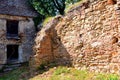 Ruins. Fortified medieval saxon evangelic church in the village Felmer, Felmern, Transylvania, Romania. Royalty Free Stock Photo