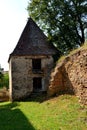 Ruins. Fortified medieval saxon evangelic church in the village Felmer, Felmern, Transylvania, Romania. Royalty Free Stock Photo