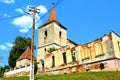 Ruins. Fortified medieval saxon evangelic church in the village Felmer, Felmern, Transylvania, Romania. Royalty Free Stock Photo