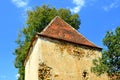 Ruins. Fortified medieval saxon evangelic church in the village Felmer, Felmern, Transylvania, Romania.