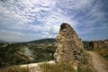 Ruins of the fortress of Bebriscic of the IX century and a view of the Aragvi River