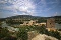 Ruins of the fortress of Bebriscic of the IX century and a view of the Aragvi River