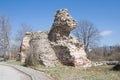 Ruins of the fortress wall in Hissar, Bulgaria Royalty Free Stock Photo