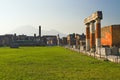 The ruins of the Forum in Pompeii. Royalty Free Stock Photo