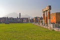 The ruins of the Forum in Pompeii. Royalty Free Stock Photo