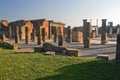 The ruins of the Forum in Pompeii. Royalty Free Stock Photo