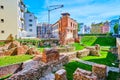 The remains of the imperial palace of Emperor Maximian in the heart of Milan, Italy Royalty Free Stock Photo