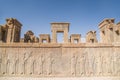 Ruins gate and mural of Persepolis in Shiraz, Iran