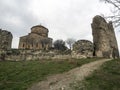 Ruins of gates, towers, walls of Mtskheta monastery in Georgia Royalty Free Stock Photo