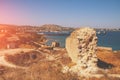 Ruins of the Genoese fortress of Caffa Feodosia Crimea