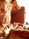 Ruins of a German bunker on the Baltic sea, part of an old fortress on the territory of former East Prussia on the Baltic spit Royalty Free Stock Photo