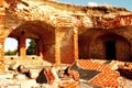 Ruins of a German bunker on the Baltic sea, part of an old fortress on the territory of former East Prussia on the Baltic spit Royalty Free Stock Photo