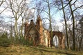 Ruins of Gothic house in Arkadia park. Lowicz county. Poland Royalty Free Stock Photo