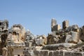 Ruins of the Greek-Roman amphitheatre of the ancient city of Myra in Demre, Antalya Province, Turkey Royalty Free Stock Photo