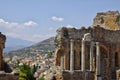 Ruins of the Greek Roman, Taormina, Sicily, Italy Royalty Free Stock Photo