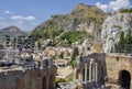 Ruins of the Greek Roman, Taormina, Sicily, Italy Royalty Free Stock Photo