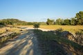 Ruins of Greek stadium at the Ancient Olympia archaeological site, Peloponnese, Greece Royalty Free Stock Photo