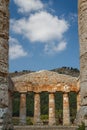 Ruins of the Greek temple in the ancient city of Segesta Royalty Free Stock Photo