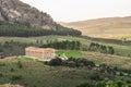 Ruins of Greek temple in ancient city of Segesta, Sicily Royalty Free Stock Photo