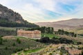 Ruins of Greek temple in ancient city of Segesta, Sicily Royalty Free Stock Photo