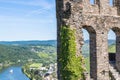 Ruins of Grevenburg castle above Traben-Trarbach, German Mosel v Royalty Free Stock Photo