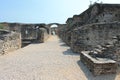 Ruins of the Grotto of Catullus in Sirmione at the lake Garda Italy