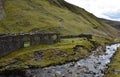 Ruins of Gunnerside Moorland with a River Flowing Royalty Free Stock Photo