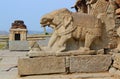 Ruins of Hampi, Broken scultptures Royalty Free Stock Photo