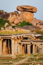 Ruins in Hampi on sunset Royalty Free Stock Photo