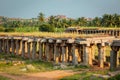 Ruins in Hampi on sunset Royalty Free Stock Photo