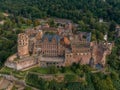 Germany, the ruins of Heidelberg Castle (Heidelberger Schloss) from drone view