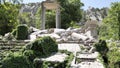 Ruins of Hellenistic Temple of Hadrian in Termessos, ancient Pisidian city in green park at foot of Gulluk Mountain on