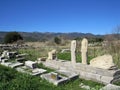 Ruins at the Heraion of Samos sanctuary in Greece Royalty Free Stock Photo