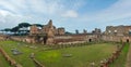Ruins of Hippodrome Stadium of Domitian at Palatine Hill in Rome, Italy. People are unrecognizable Royalty Free Stock Photo