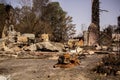 Ruins of house burnt during bushfires in Australia Royalty Free Stock Photo