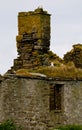 Ruins of a House and Chimney, Island of Stoma, Caithness, Scotland, U.K. Royalty Free Stock Photo