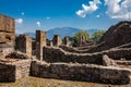 Ruins of houses at the ancient city of Pompeii