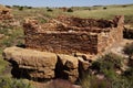 Ruins of houses of the Lomaki Pueblo