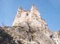 Ruins of Hricovsky hrad castle in Sulovske vrchy mountains in Slovakia above Hricovske Podhradie village