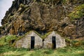 Ruins of Icelandic traditional house and barn. Royalty Free Stock Photo