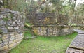 Ruins of the iconic ancient stone round houses in Kuelap archaeological site, located on the mountaintop of Amazonas region