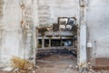 Ruins of industrial enterprise buildings abandoned or destroyed. Royalty Free Stock Photo