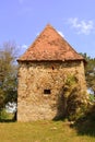 Ruins. Inside fortified medieval saxon evangelic church in the village Felmer, Felmern, Transylvania, Romania. Royalty Free Stock Photo