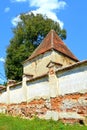 Ruins. Inside fortified medieval saxon evangelic church in the village Felmer, Felmern, Transylvania, Romania. Royalty Free Stock Photo